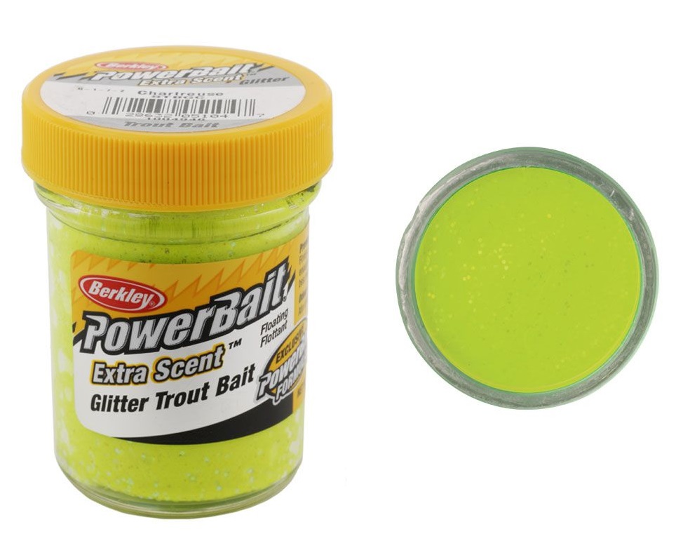 Berkley PowerBait Natural Glitter Trout Bait Garlic Scent Chrtrse
