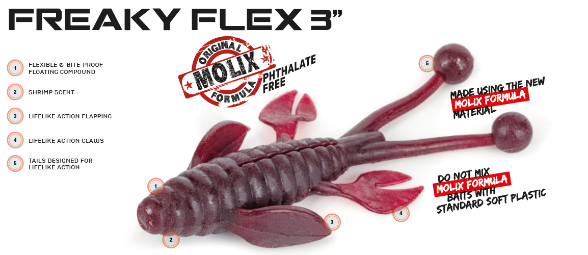 Molix Freaky Flex 3 Inch lures from