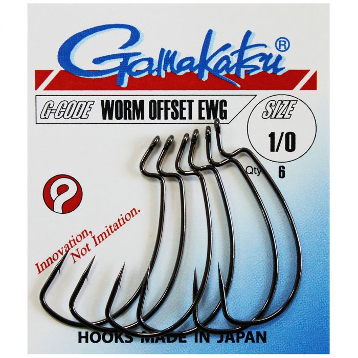 Gamakatsu G-Lock Worm Hook - Black - 3/0